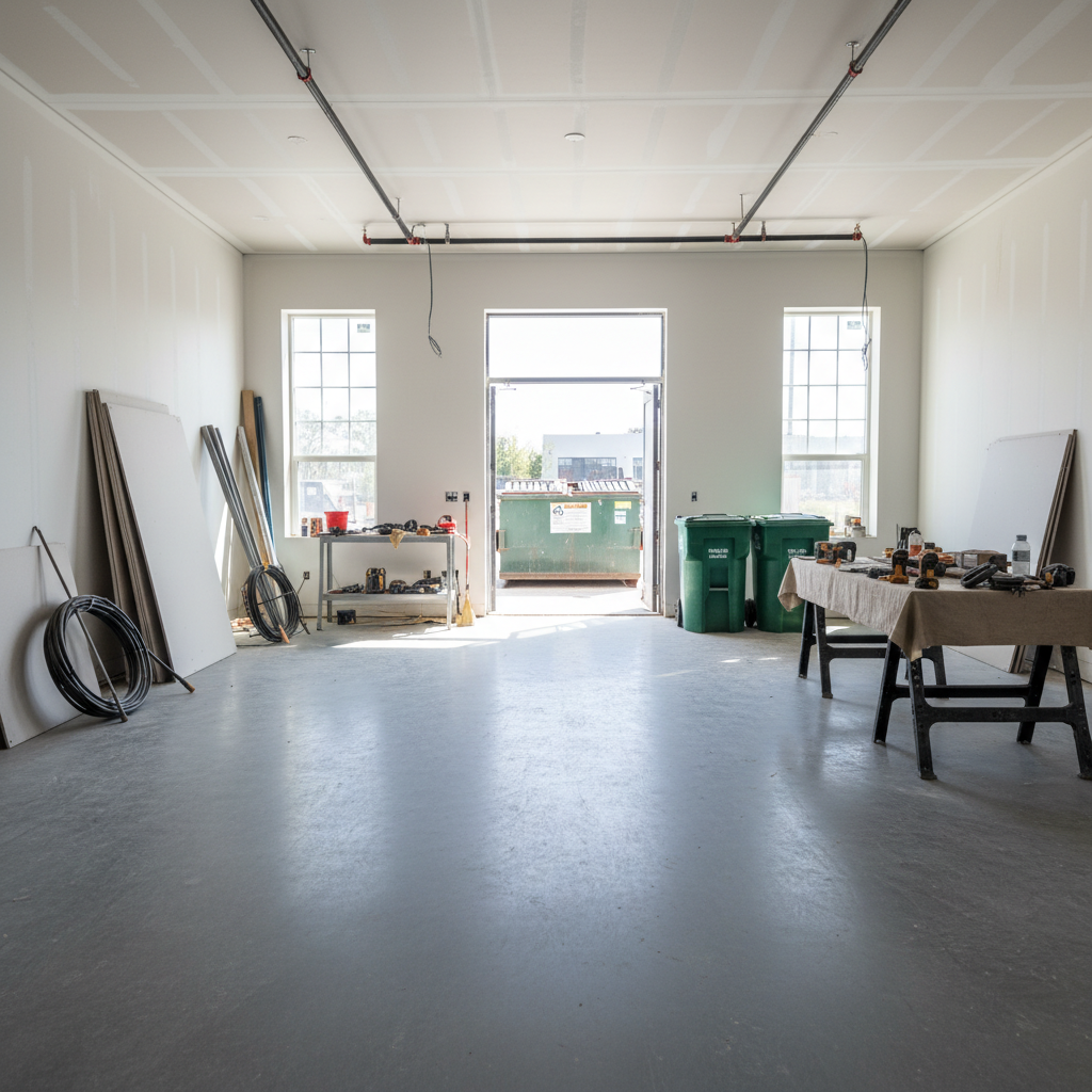 Construction site cleared of debris